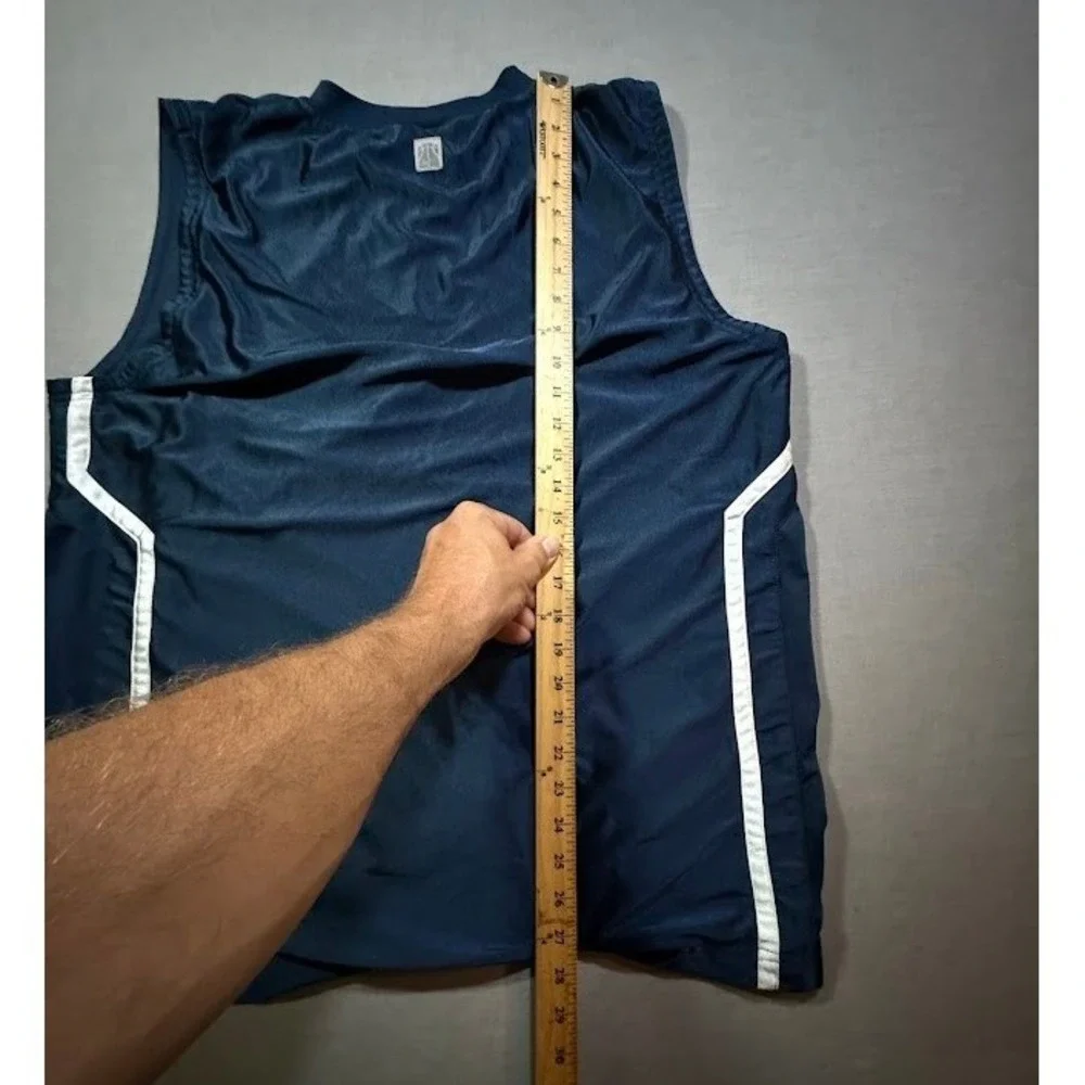 Vintage Nike‎ Men's Blue Sleeveless Basketball Jersey Mens XL Gray Tag Adult.